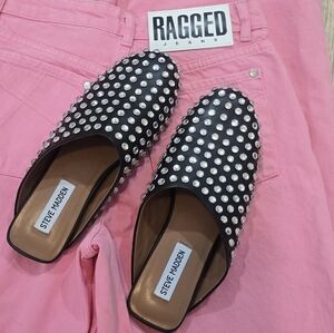 Steve Madden Glimmer Studded Shoes - Black and Silver